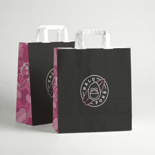 Düz Sap Kraft Çanta